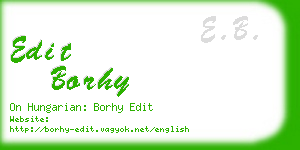 edit borhy business card